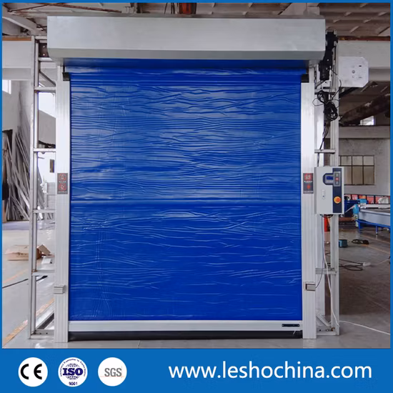 Tissu PVC automatique industriel chambre de congélation à isolation thermique à action rapide rouleau rapide à grande vitesse de roulement rapide des portes à enroulement pour l'entreposage au froid